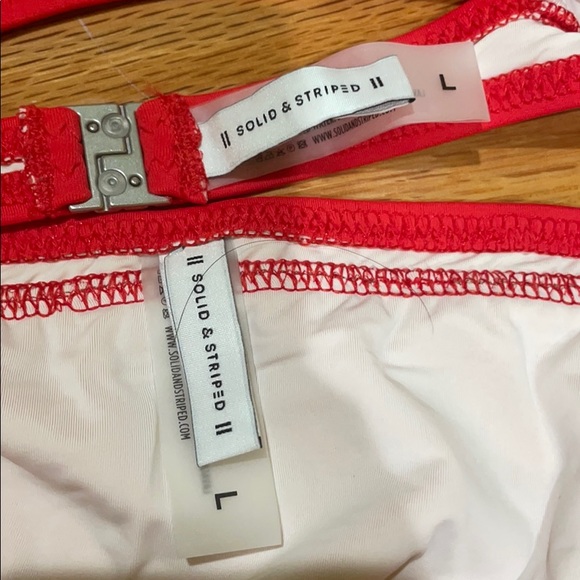 SOLID AND STRIPED red bikini set - Picture 3 of 3